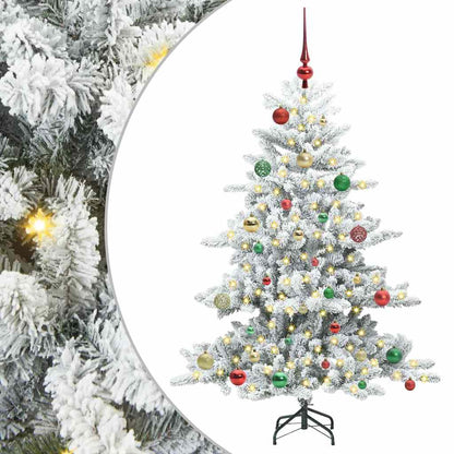 vidaXL Artificial Hinged Christmas Tree White 150 cm PVC and Steel - 51989