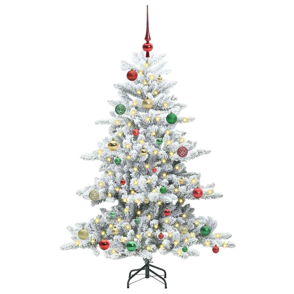 vidaXL Artificial Hinged Christmas Tree White 150 cm PVC and Steel - 51989