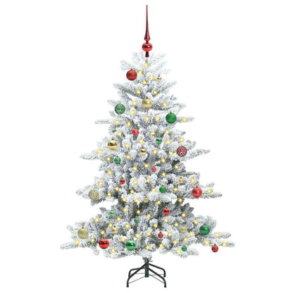 vidaXL Artificial Hinged Christmas Tree White 150 cm PVC and Steel - 51989