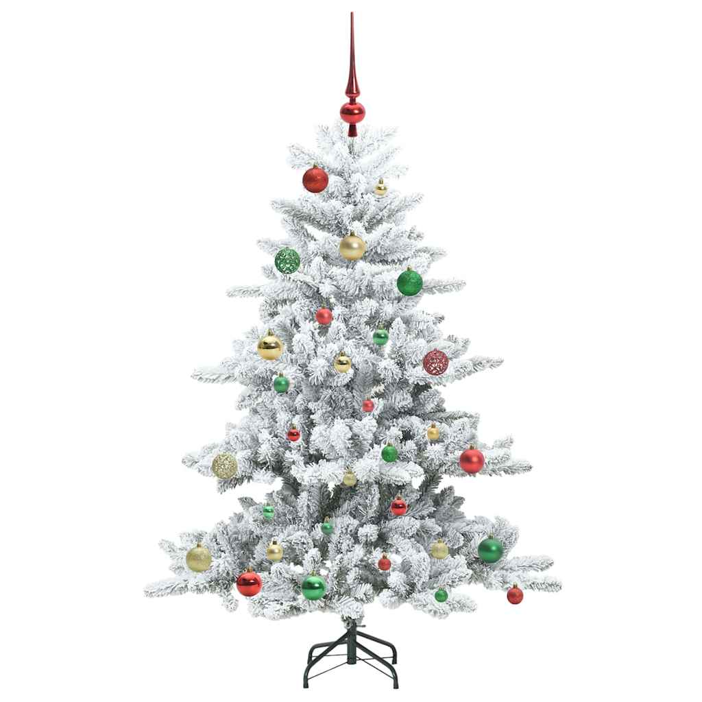 vidaXL Artificial Hinged Christmas Tree White 150 cm PVC and Steel - 51989