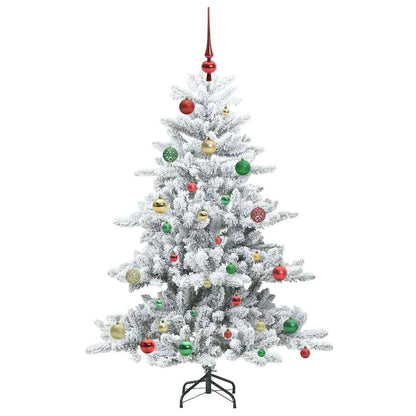 vidaXL Artificial Hinged Christmas Tree White 150 cm PVC and Steel - 51989