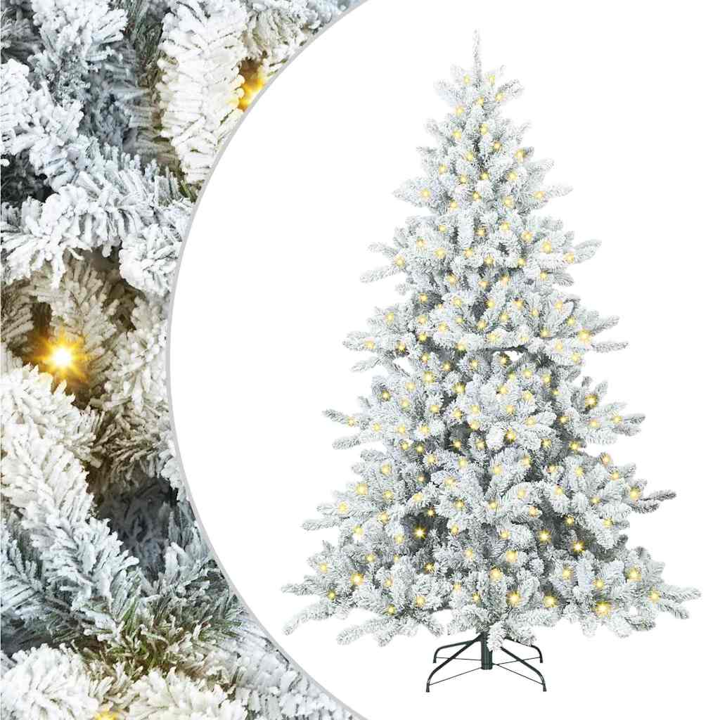 vidaXL Artificial Hinged Christmas Tree White 180 cm PVC and Steel - 51990