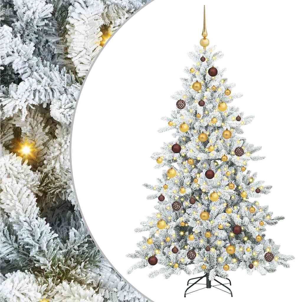 vidaXL Artificial Hinged Christmas Tree White 180 cm PVC and Steel - 51991