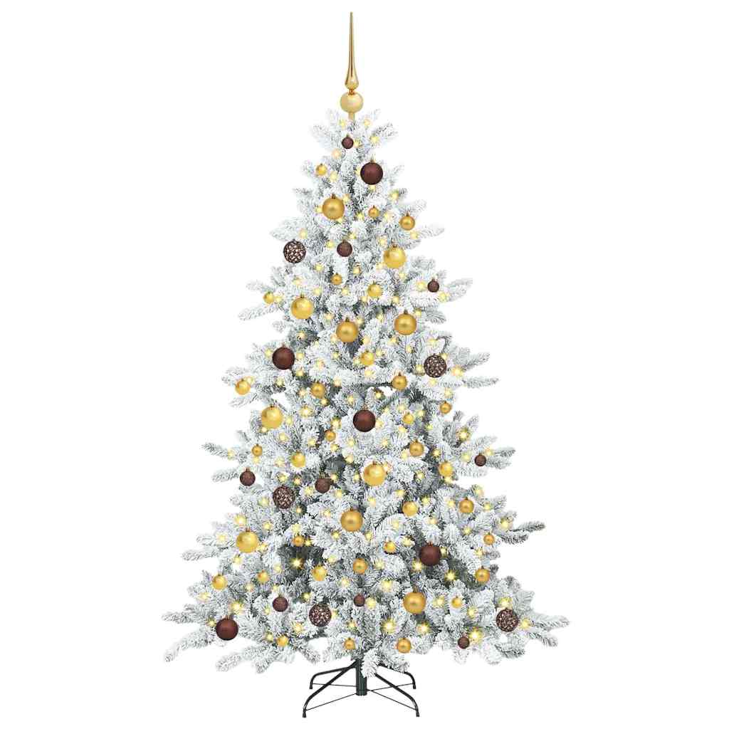 vidaXL Artificial Hinged Christmas Tree White 180 cm PVC and Steel - 51991