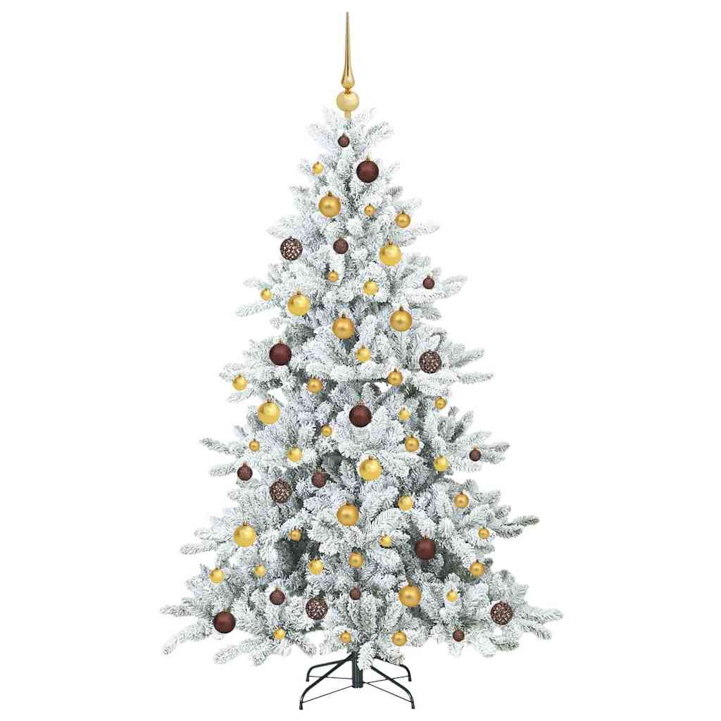 vidaXL Artificial Hinged Christmas Tree White 180 cm PVC and Steel - 51991