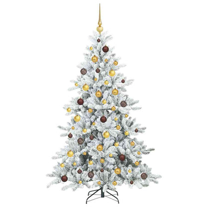 vidaXL Artificial Hinged Christmas Tree White 180 cm PVC and Steel - 51991