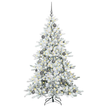 vidaXL Artificial Hinged Christmas Tree White 180 cm PVC and Steel - 51993