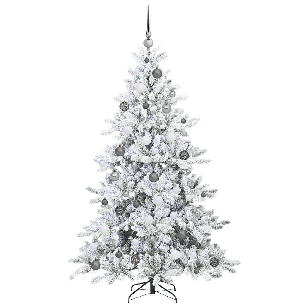 vidaXL Artificial Hinged Christmas Tree White 180 cm PVC and Steel - 51993