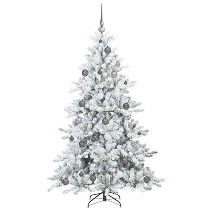vidaXL Artificial Hinged Christmas Tree White 180 cm PVC and Steel - 51993