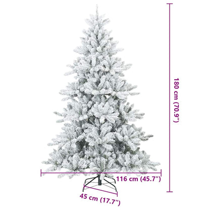vidaXL Artificial Hinged Christmas Tree White 180 cm PVC and Steel - 51993