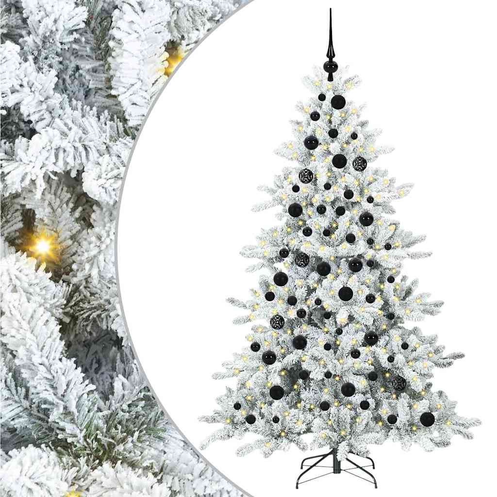 vidaXL Artificial Hinged Christmas Tree White 180 cm PVC and Steel - 52002