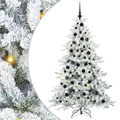 vidaXL Artificial Hinged Christmas Tree White 180 cm PVC and Steel - 52002