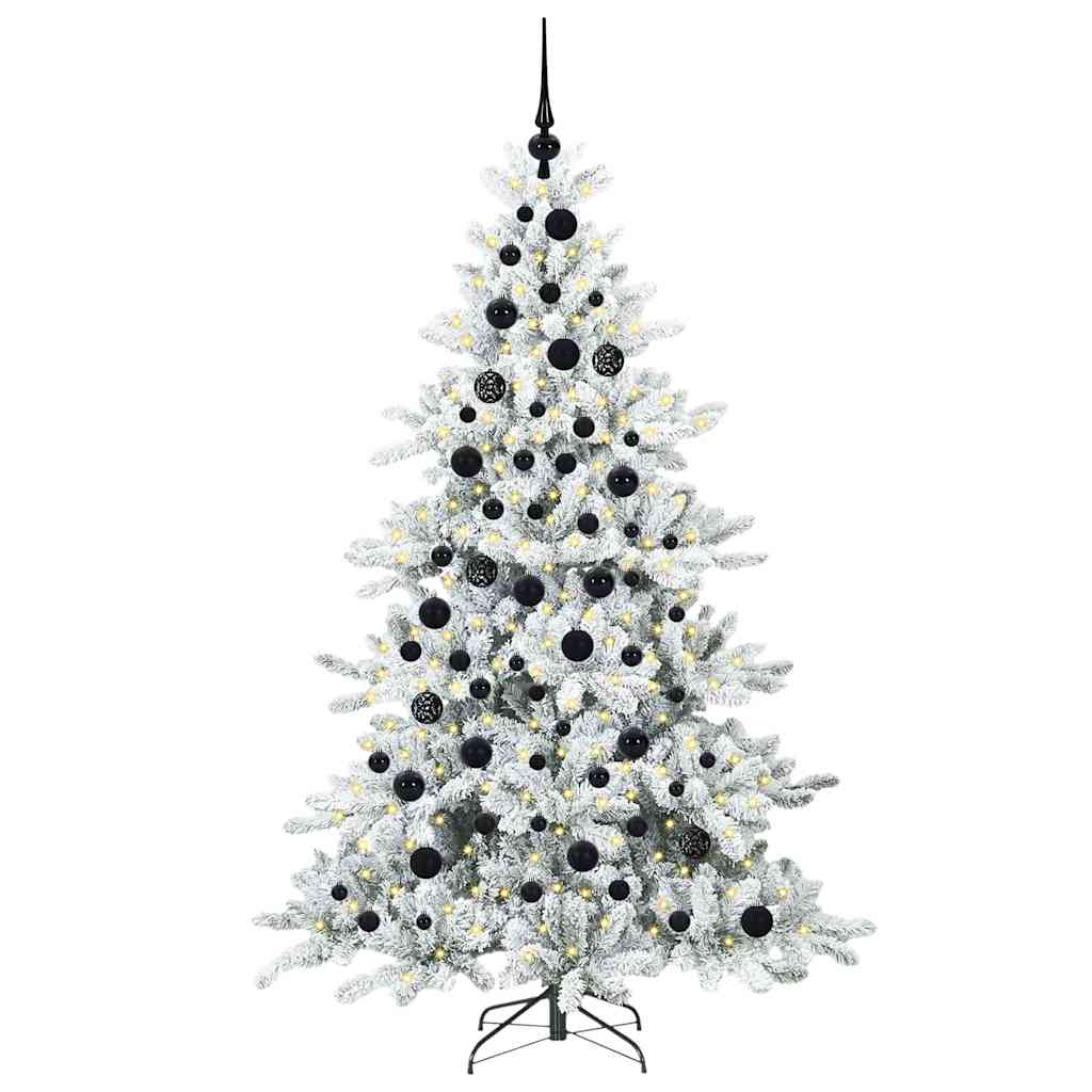 vidaXL Artificial Hinged Christmas Tree White 180 cm PVC and Steel - 52002