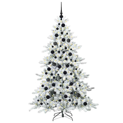 vidaXL Artificial Hinged Christmas Tree White 180 cm PVC and Steel - 52002