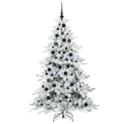 vidaXL Artificial Hinged Christmas Tree White 180 cm PVC and Steel - 52002