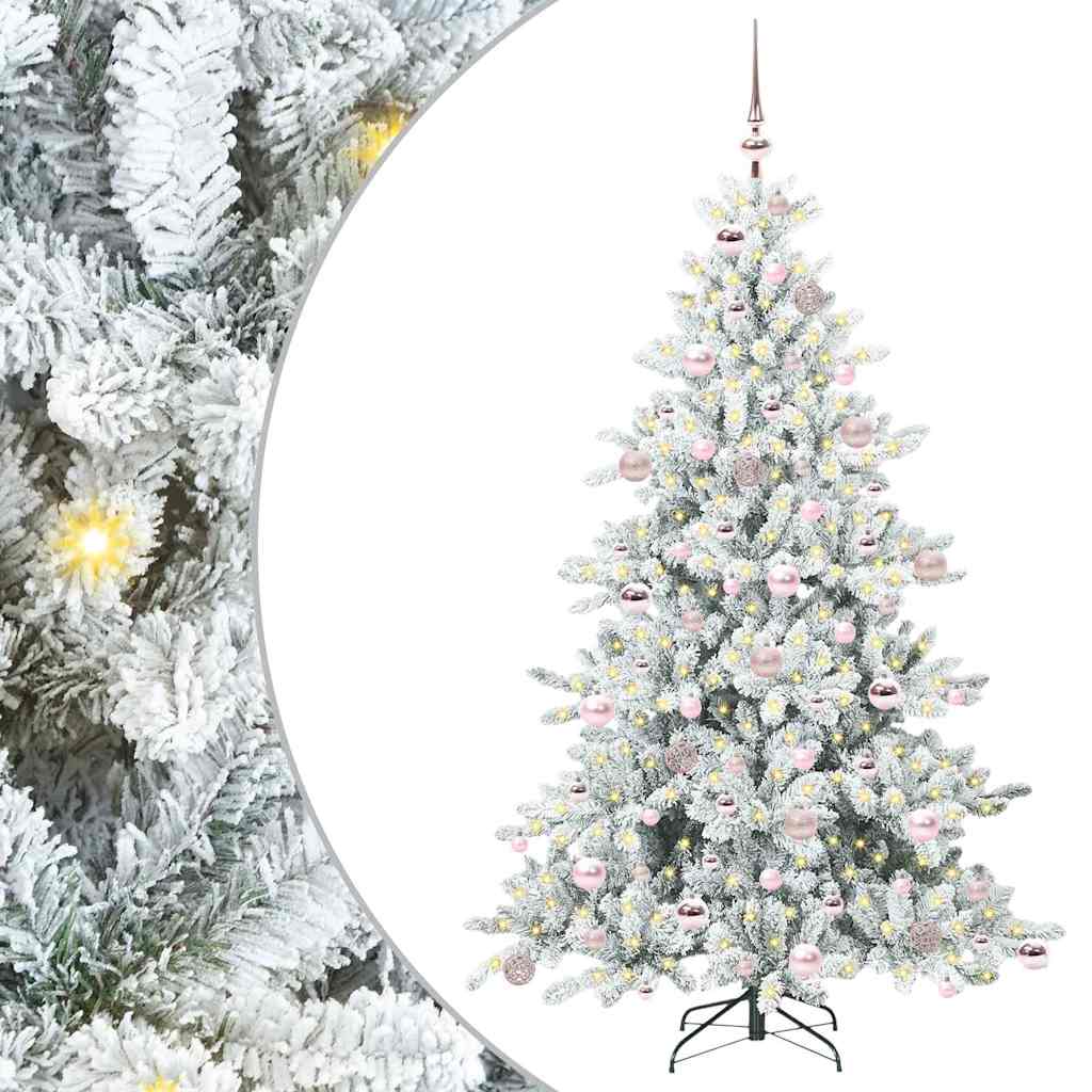 vidaXL Artificial Hinged Christmas Tree White 180 cm PVC and Steel - 52003