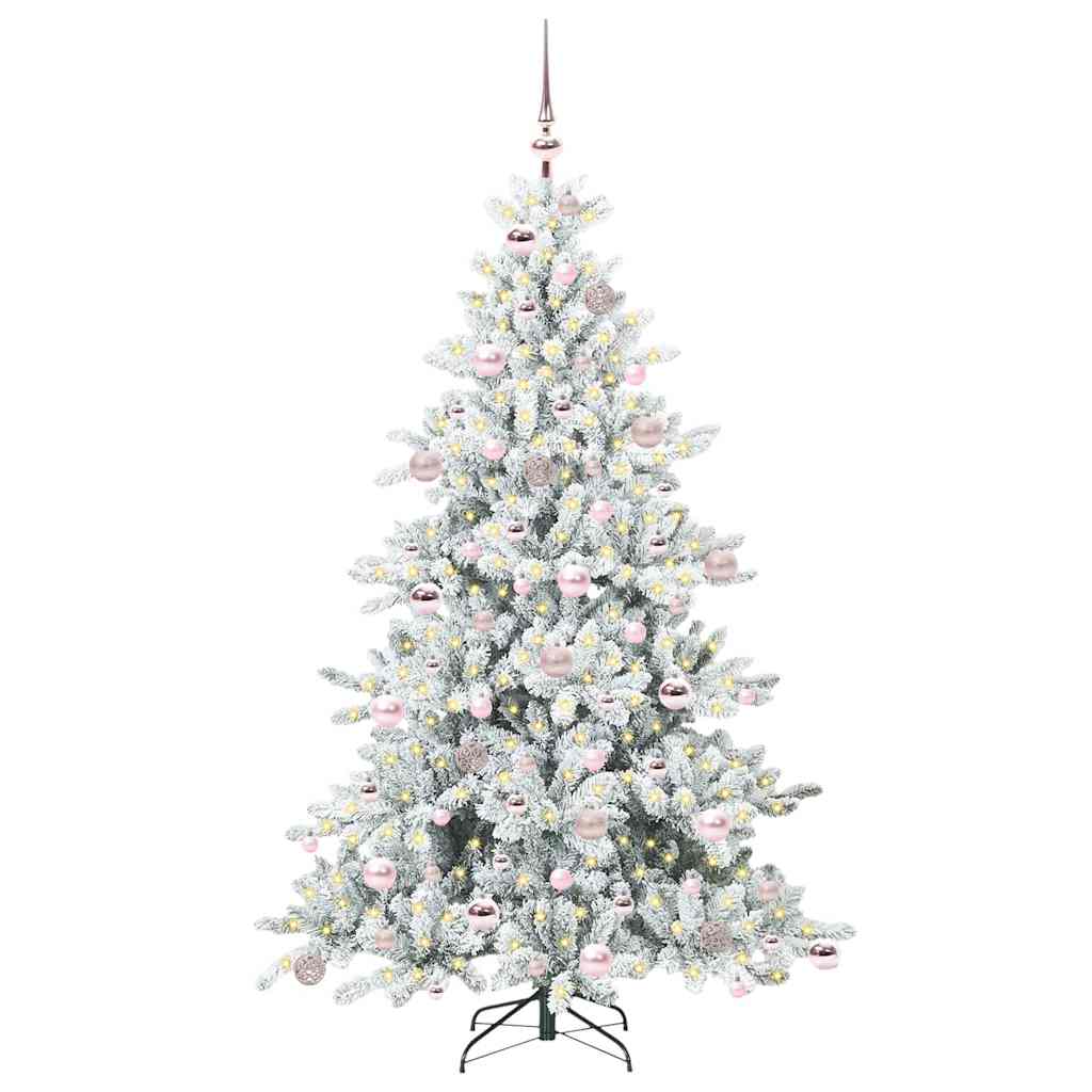 vidaXL Artificial Hinged Christmas Tree White 180 cm PVC and Steel - 52003