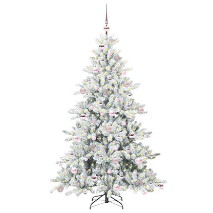 vidaXL Artificial Hinged Christmas Tree White 180 cm PVC and Steel - 52003