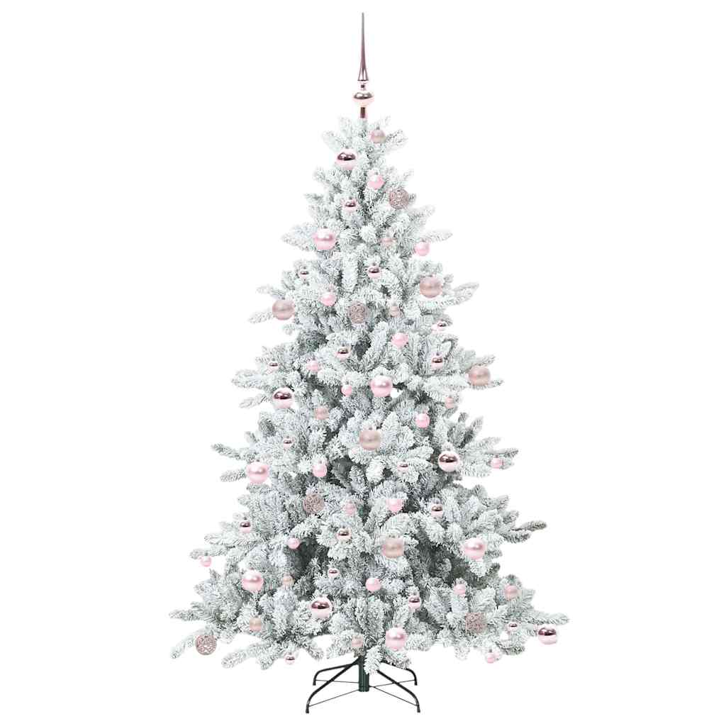 vidaXL Artificial Hinged Christmas Tree White 180 cm PVC and Steel - 52003