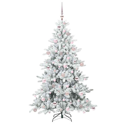 vidaXL Artificial Hinged Christmas Tree White 180 cm PVC and Steel - 52003