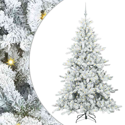 vidaXL Artificial Hinged Christmas Tree White 180 cm PVC and Steel - 52007