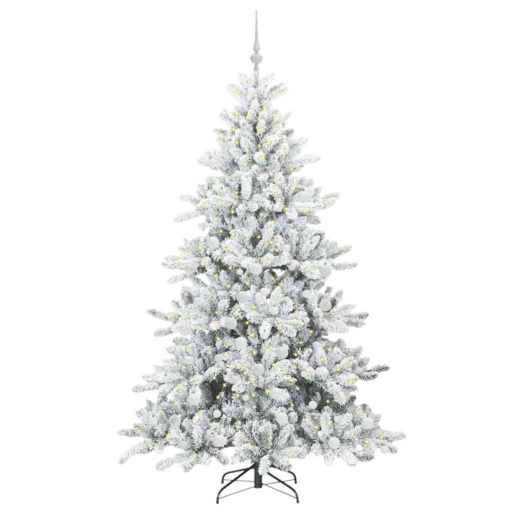 vidaXL Artificial Hinged Christmas Tree White 180 cm PVC and Steel - 52007