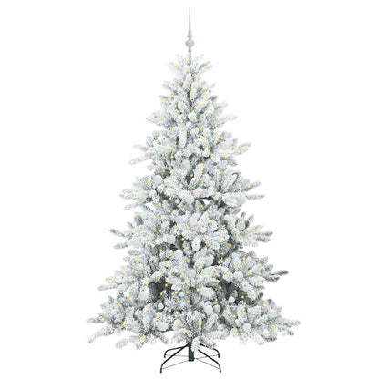 vidaXL Artificial Hinged Christmas Tree White 180 cm PVC and Steel - 52007