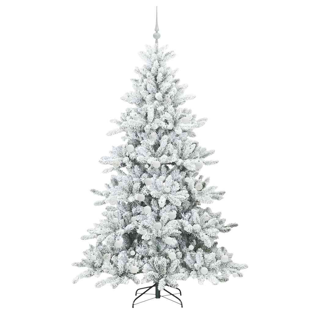 vidaXL Artificial Hinged Christmas Tree White 180 cm PVC and Steel - 52007