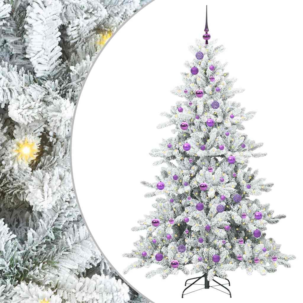 vidaXL Artificial Hinged Christmas Tree White 180 cm PVC and Steel - 52016