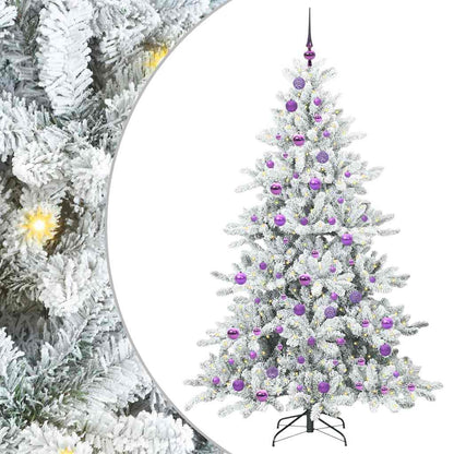 vidaXL Artificial Hinged Christmas Tree White 180 cm PVC and Steel - 52016