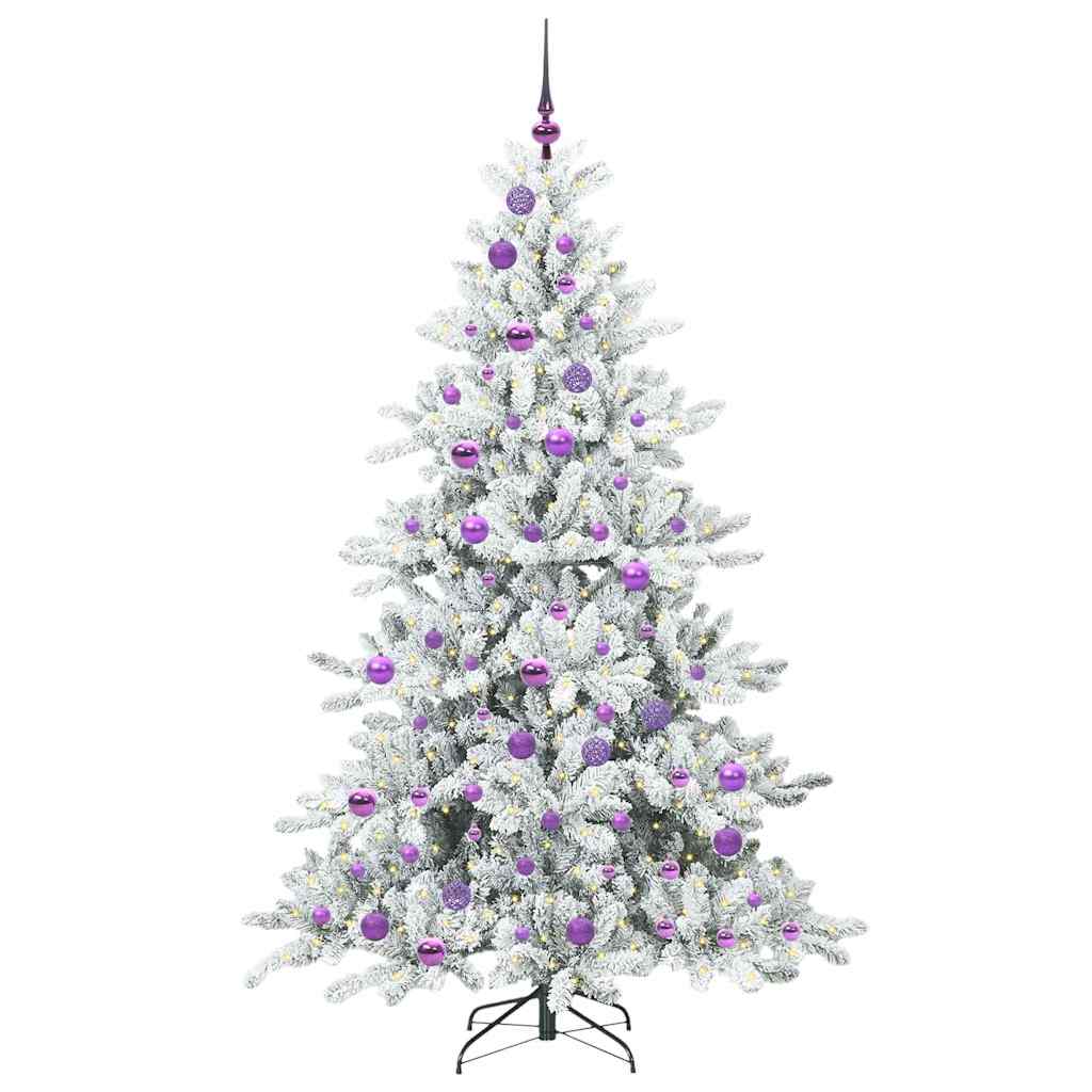 vidaXL Artificial Hinged Christmas Tree White 180 cm PVC and Steel - 52016