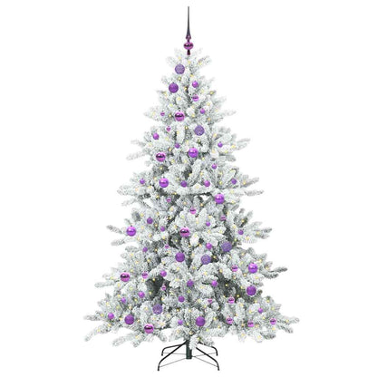 vidaXL Artificial Hinged Christmas Tree White 180 cm PVC and Steel - 52016