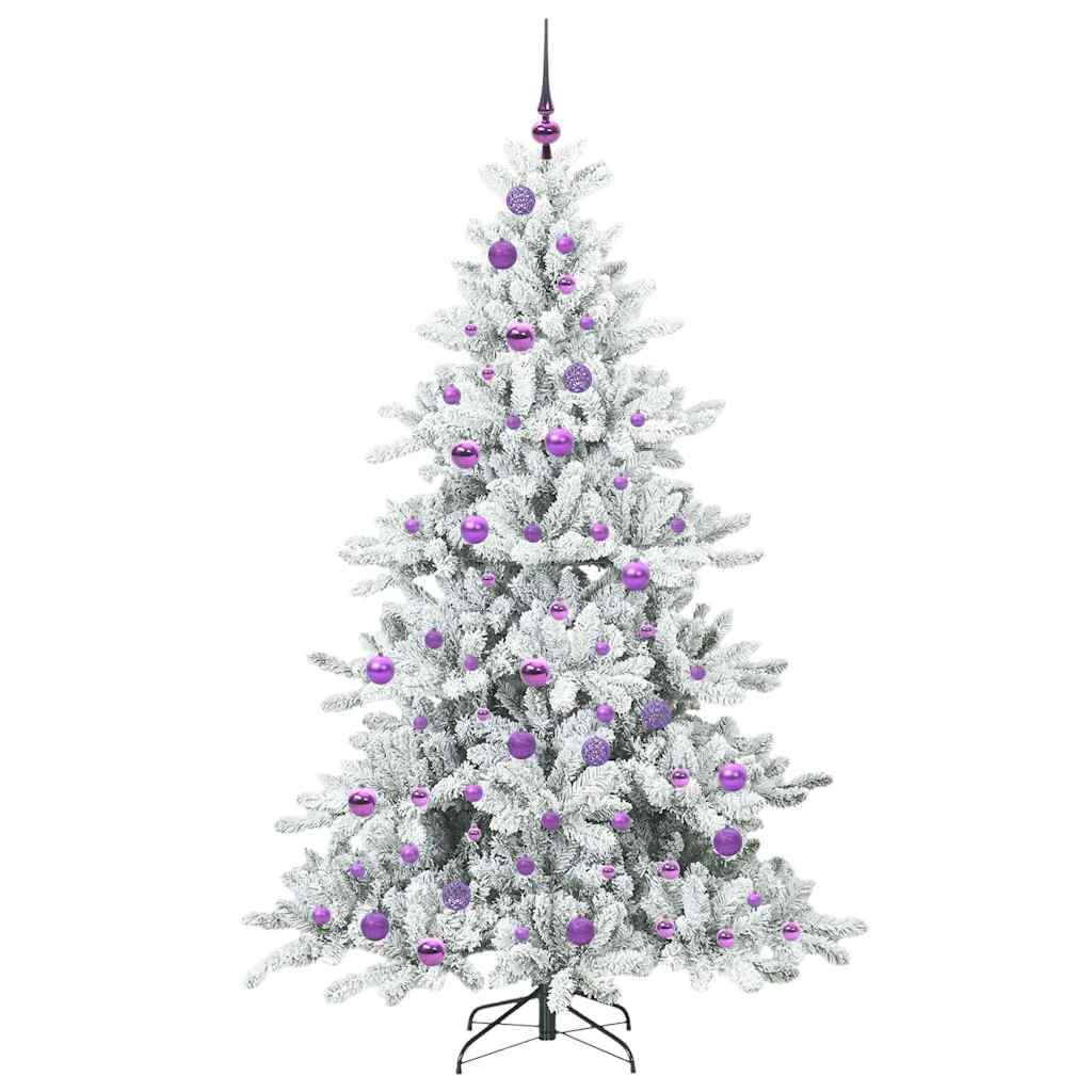 vidaXL Artificial Hinged Christmas Tree White 180 cm PVC and Steel - 52016