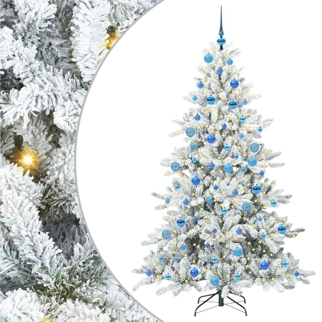 vidaXL Artificial Hinged Christmas Tree White 180 cm PVC and Steel - 52020