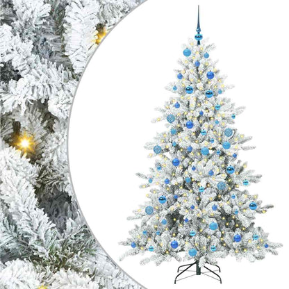 vidaXL Artificial Hinged Christmas Tree White 180 cm PVC and Steel - 52020