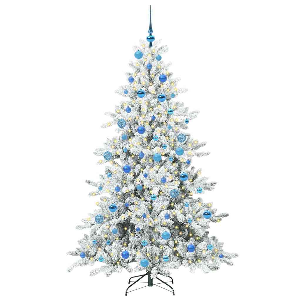 vidaXL Artificial Hinged Christmas Tree White 180 cm PVC and Steel - 52020