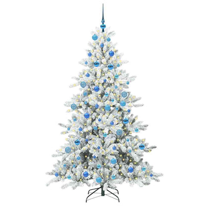 vidaXL Artificial Hinged Christmas Tree White 180 cm PVC and Steel - 52020