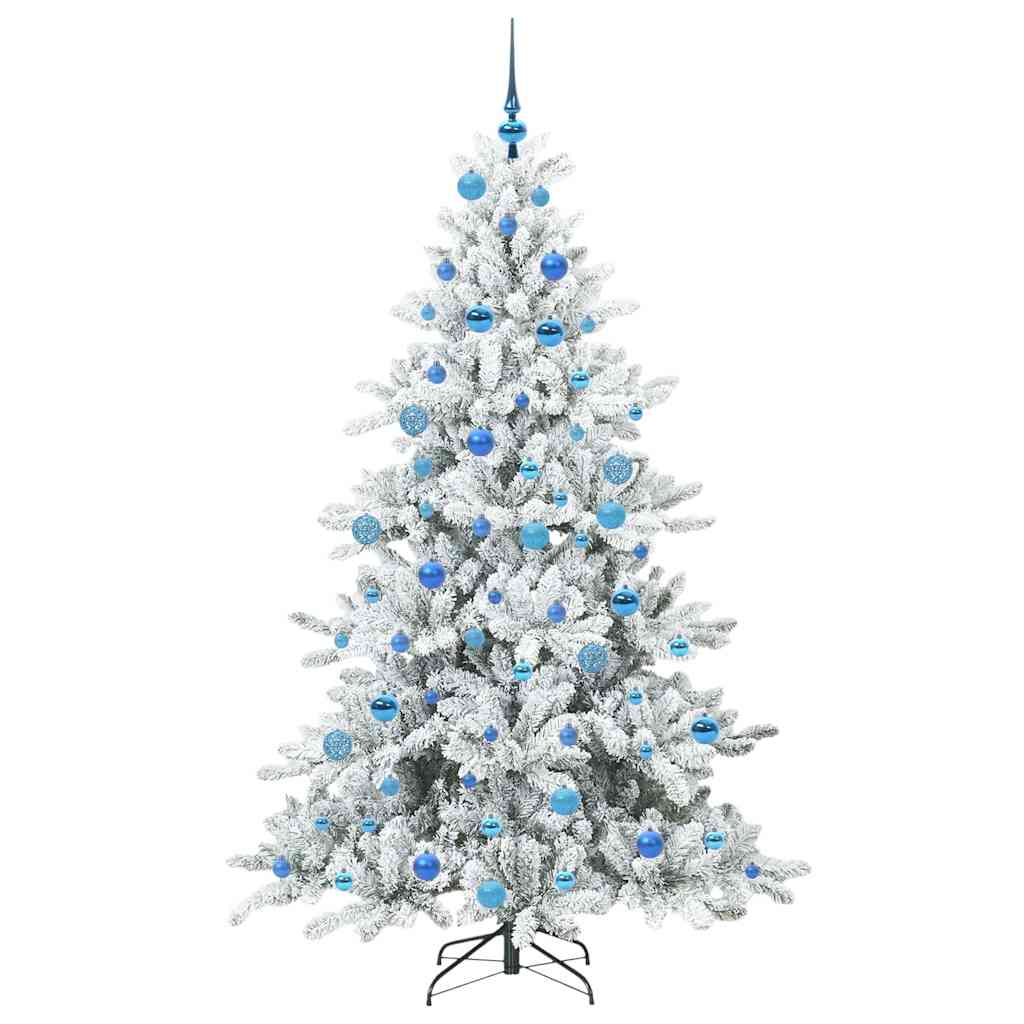 vidaXL Artificial Hinged Christmas Tree White 180 cm PVC and Steel - 52020