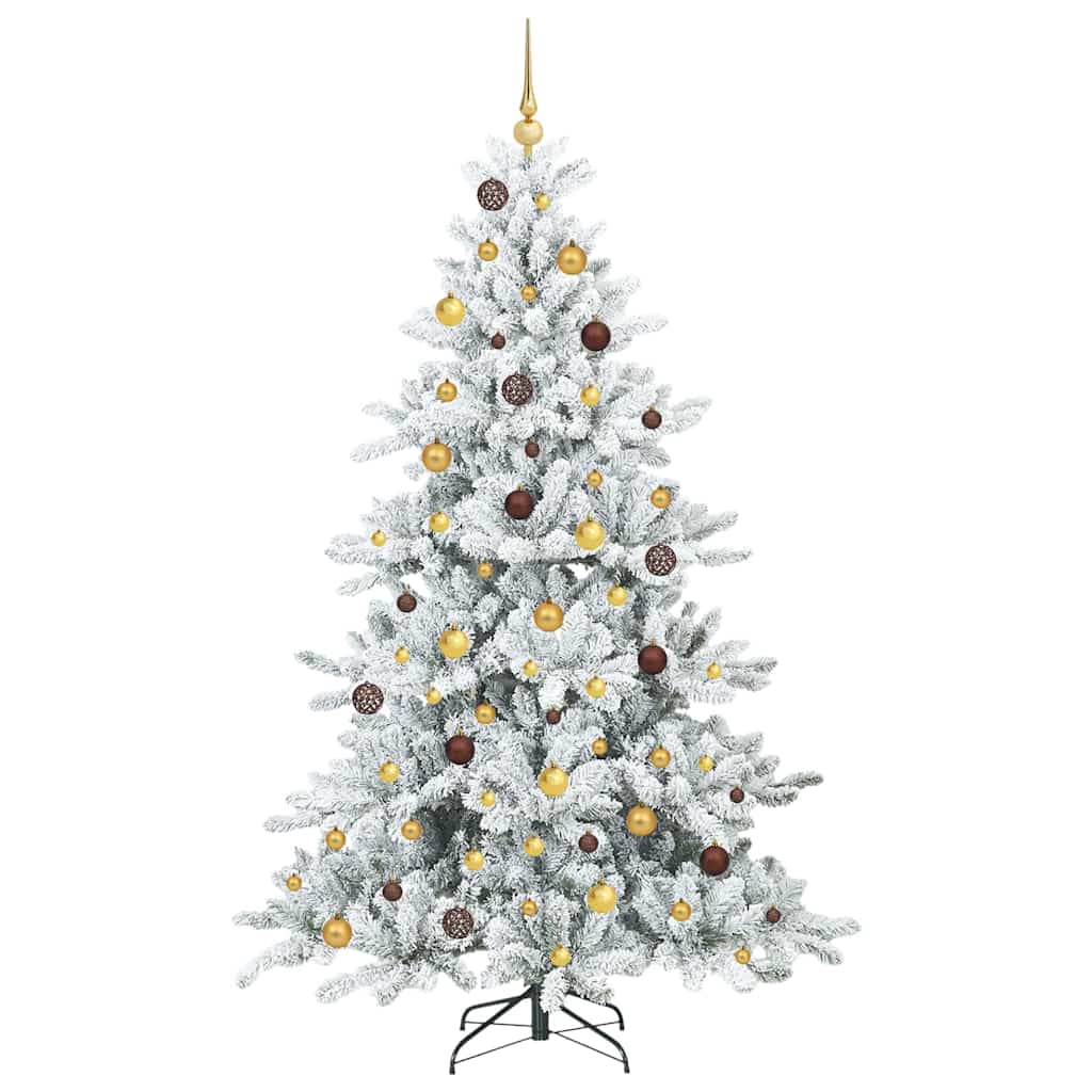 vidaXL Artificial Hinged Christmas Tree White 210 cm PVC and Steel - 52042