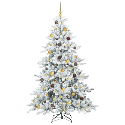 vidaXL Artificial Hinged Christmas Tree White 210 cm PVC and Steel - 52042