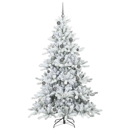 vidaXL Artificial Hinged Christmas Tree White 210 cm PVC and Steel - 52047