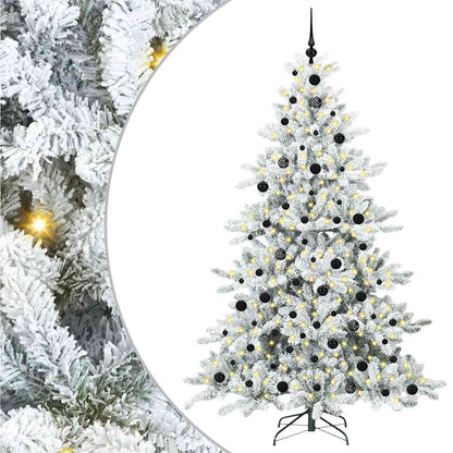 vidaXL Artificial Hinged Christmas Tree White 210 cm PVC and Steel - 52048