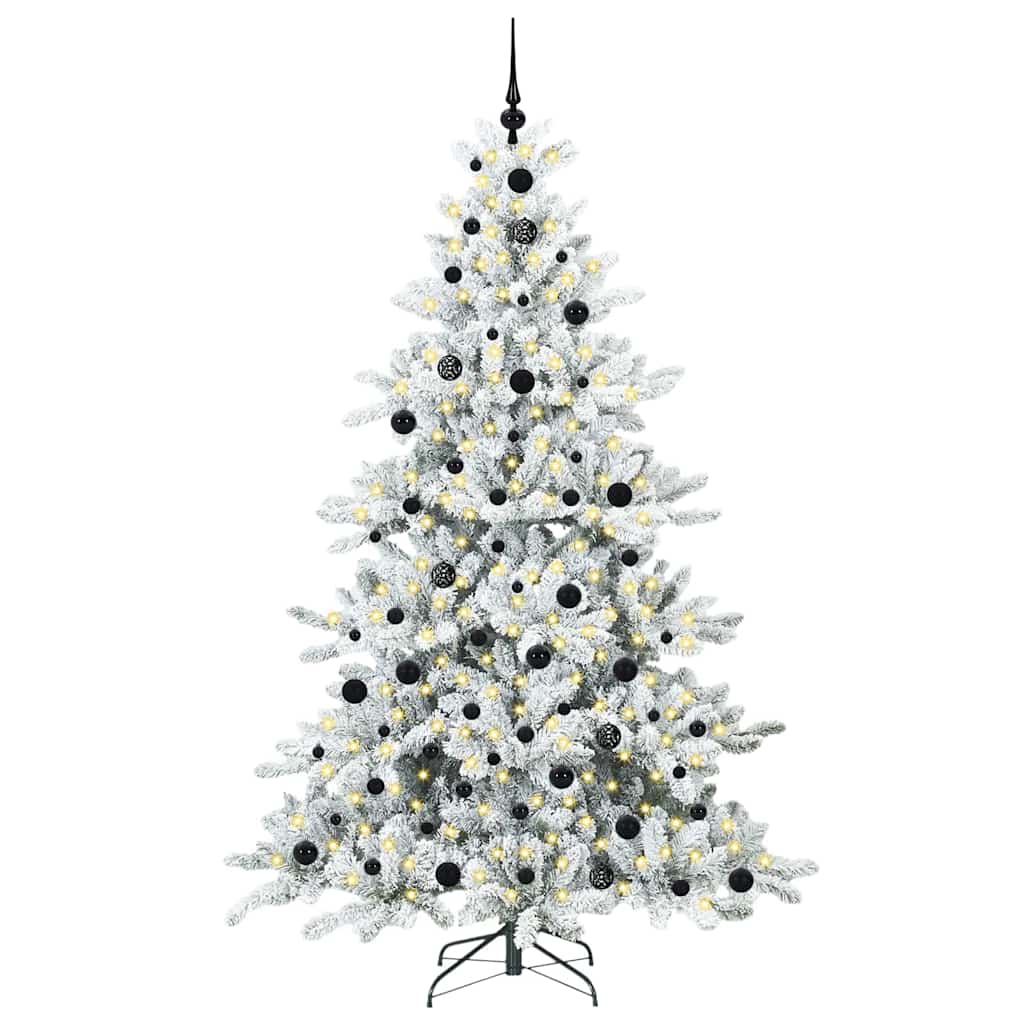 vidaXL Artificial Hinged Christmas Tree White 210 cm PVC and Steel - 52048