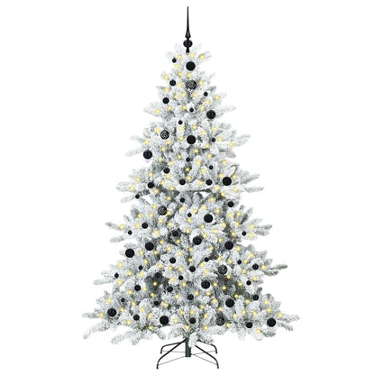 vidaXL Artificial Hinged Christmas Tree White 210 cm PVC and Steel - 52048