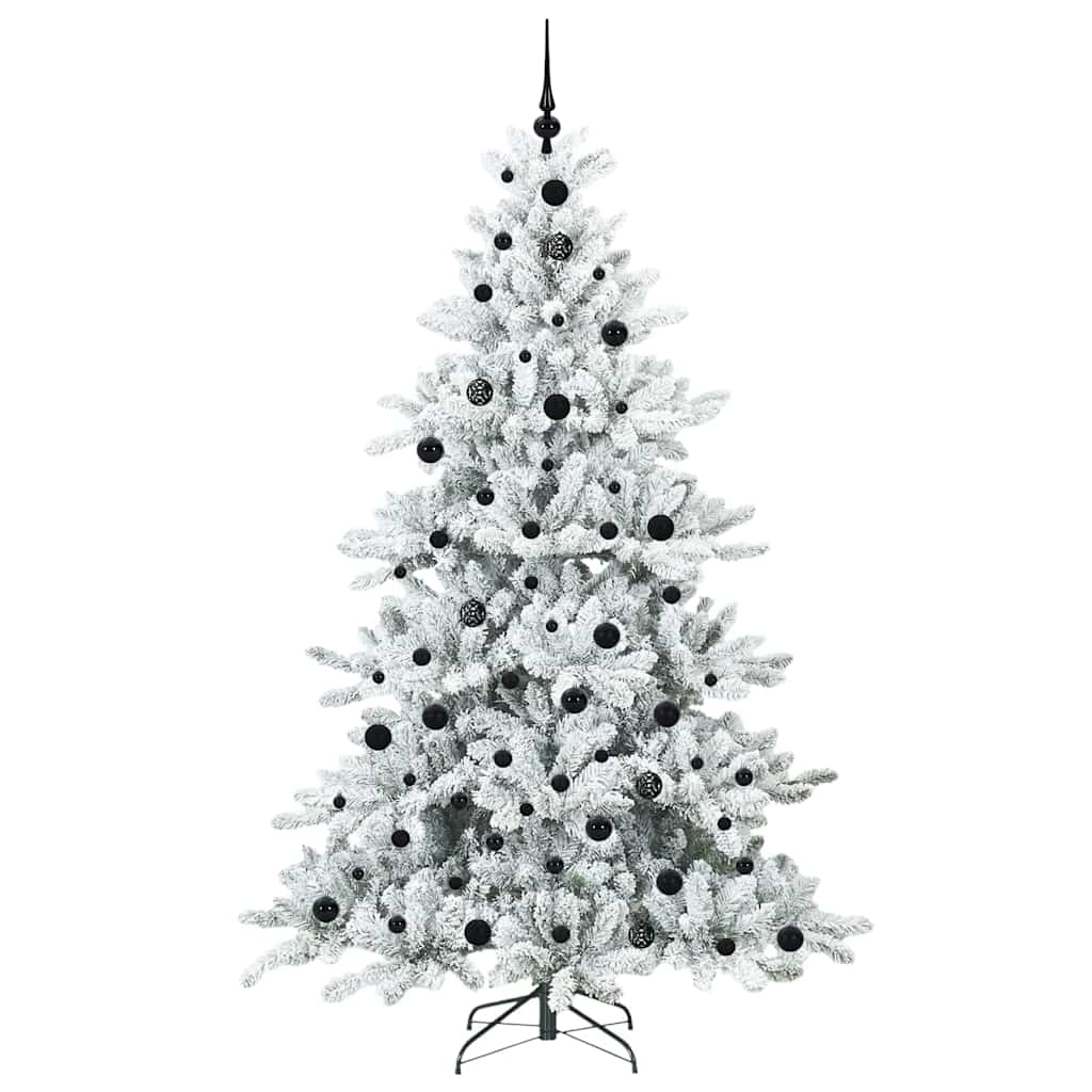 vidaXL Artificial Hinged Christmas Tree White 210 cm PVC and Steel - 52048