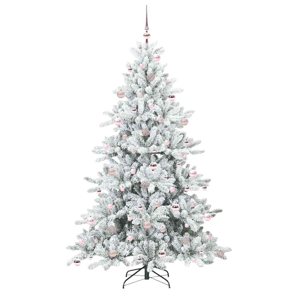vidaXL Artificial Hinged Christmas Tree White 210 cm PVC and Steel - 52053