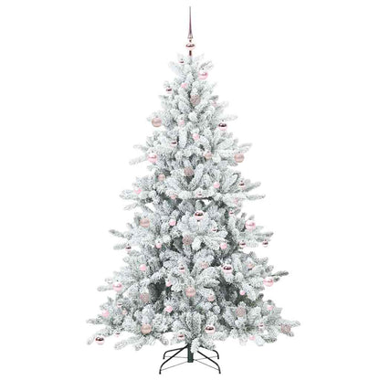 vidaXL Artificial Hinged Christmas Tree White 210 cm PVC and Steel - 52053