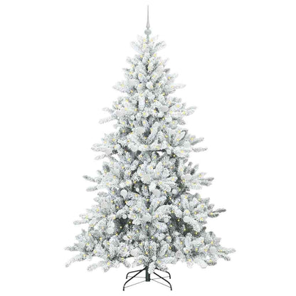 vidaXL Artificial Hinged Christmas Tree White 210 cm PVC and Steel - 52057