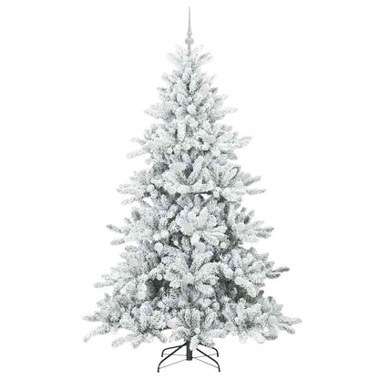 vidaXL Artificial Hinged Christmas Tree White 210 cm PVC and Steel - 52057