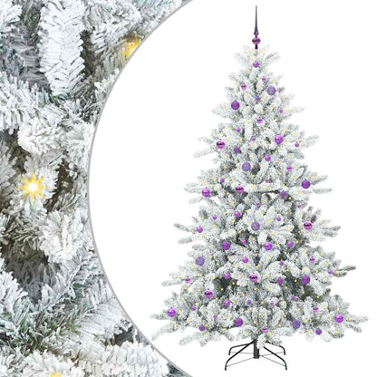 vidaXL Artificial Hinged Christmas Tree White 210 cm PVC and Steel - 52060